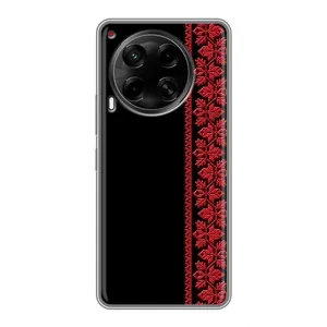 Силиконовый Чехол на Tecno Camon 30 (CL6) (Красная Вышиванка)