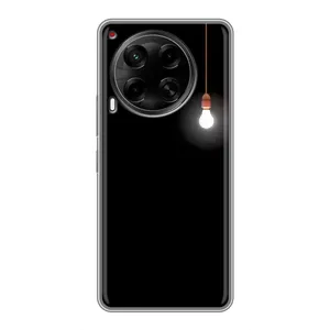 Чехол с картинками на черном фоне для Tecno Camon 30 (CL6) (Лампочка)