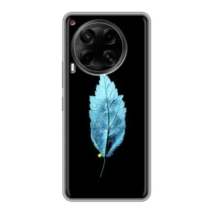 Чехол с картинками на черном фоне для Tecno Camon 30 (CL6) (Листочек)