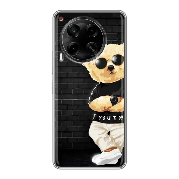 Чехол с рисунком «Мишка в очках» для TECNO Camon 30 (CL6)