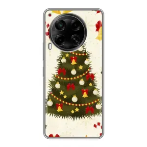Чехол Новогодняя Елка на Tecno Camon 30 (CL6) (Новогодний принт)