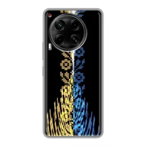 Силиконовый Чехол на Tecno Camon 30 (CL6) (Патриотическая вышиванка)