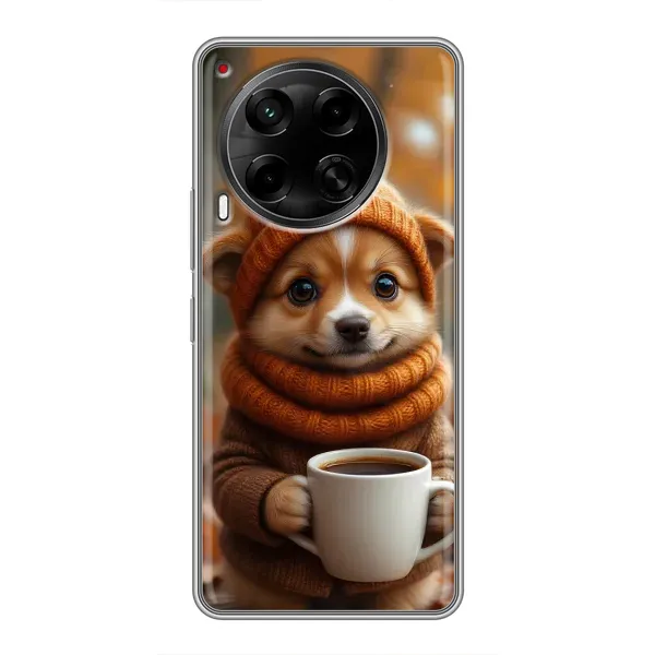 Чехол с рисунком «Собачка с кофе» для TECNO Camon 30 (CL6) Чехол с рисунком «Собачка с кофе» для TECNO Camon 30 (CL6)