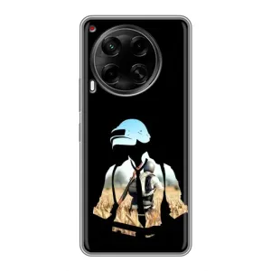 Силиконовый чехол с картинкой "Герой Pubg" на Tecno Camon 30 (CL6) (Пубг мен)
