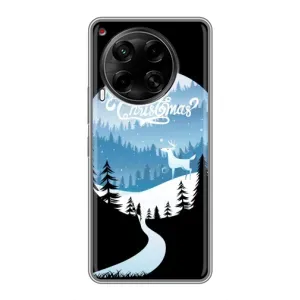 Силиконовый бампер на рождество для Tecno Camon 30 (CL6) (Рождественский Олень)