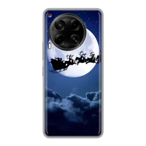 Чехол Санта Клаус для Tecno Camon 30 (CL6) (Санта - луна)
