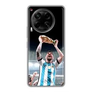 Чехлы Лео Месси Аргентина для Tecno Camon 30 (CL6) (Счастливый Месси)