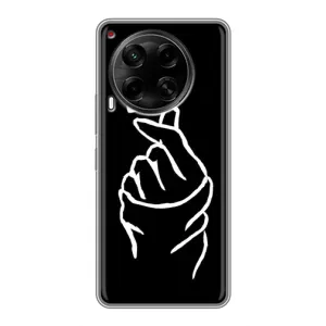 Чохол (Знак сердечка) для Tecno Camon 30 (CL6) (Сердечко на чорному)