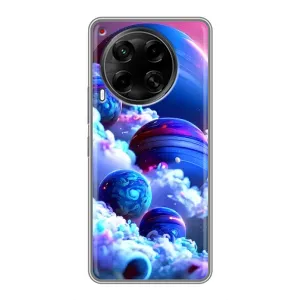 Чехлы КОСМОС для Tecno Camon 30 (CL6) (Синие планеты)
