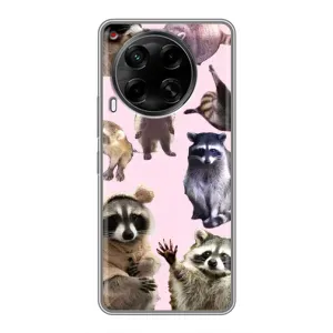 Силиконовый Чехол с Енотами на Tecno Camon 30 (CL6) (Смешные Еноты)