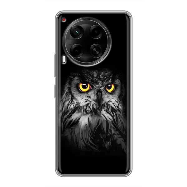 Чехол с рисунком «Сова на чёрном» для TECNO Camon 30 (CL6) Чехол с рисунком «Сова на чёрном» для TECNO Camon 30 (CL6)