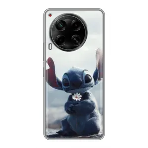 Чехол с рисунком Стич для TECNO Camon 30 (CL6) (Стич с цветочком)