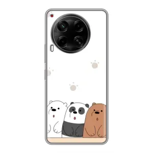 Чехлы с изображением разных животных для Tecno Camon 30 (CL6) (Удивленные медвеженки)