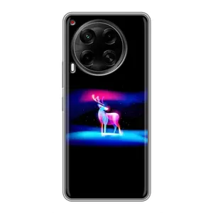 Силиконовый бампер с картинкой животных для Tecno Camon 30 (CL6) (Яркий олень)