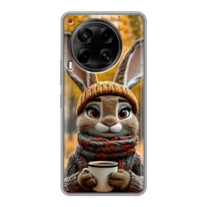 Печатный чехол «Зверята с кофе» для Tecno Camon 30 (CL6) (Зайчик с кофе)