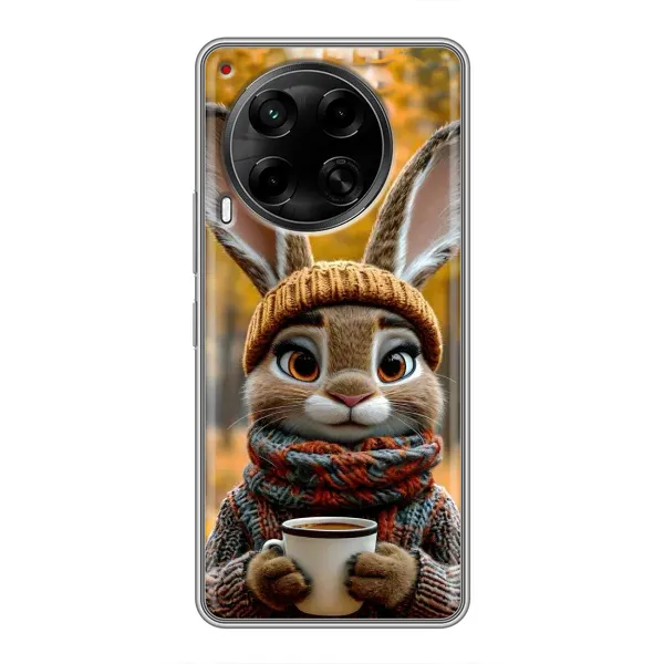 Чехол с рисунком «Зайчик с кофе» для TECNO Camon 30 (CL6) Чехол с рисунком «Зайчик с кофе» для TECNO Camon 30 (CL6)