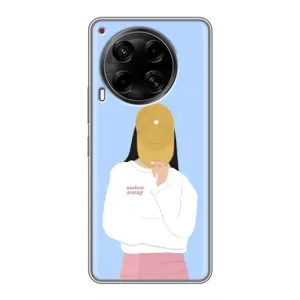 Силиконовый Чехол на Tecno Camon 30 (CL6) с картинкой Стильных Девушек (Желтая кепка)