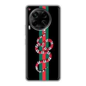 Чехлы Бренд GUCCI для Tecno Camon 30 (CL6) (Змей Гуччи)