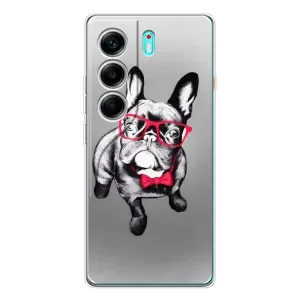 Чехол (ТПУ) Милые собачки для TECNO Camon 40 (Бульдог в очках)