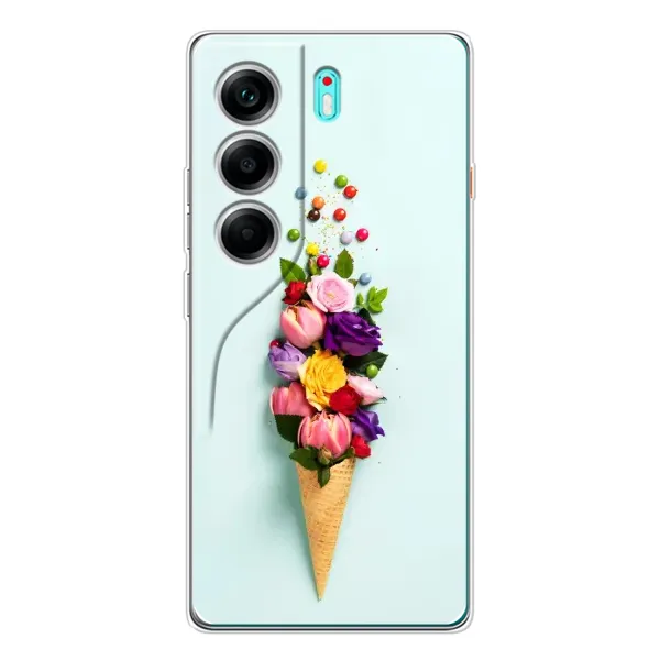 Чехол с рисунком «Цветок-мороженное» для TECNO Camon 40 Чехол с рисунком «Цветок-мороженное» для TECNO Camon 40