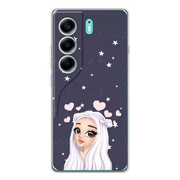 Чехол с рисунком «Девушка и сердечки» для TECNO Camon 40