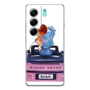 Силіконовый Чохол на TECNO Camon 40 з картинкой Модных девушек (Дівчина на машині)