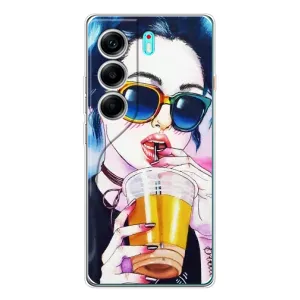Чохол з картинкою Модні Дівчата TECNO Camon 40 (Дівчина з коктейлем)