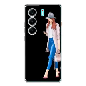 Чохол з картинкою Модні Дівчата TECNO Camon 40 (Дівчина з телефоном)