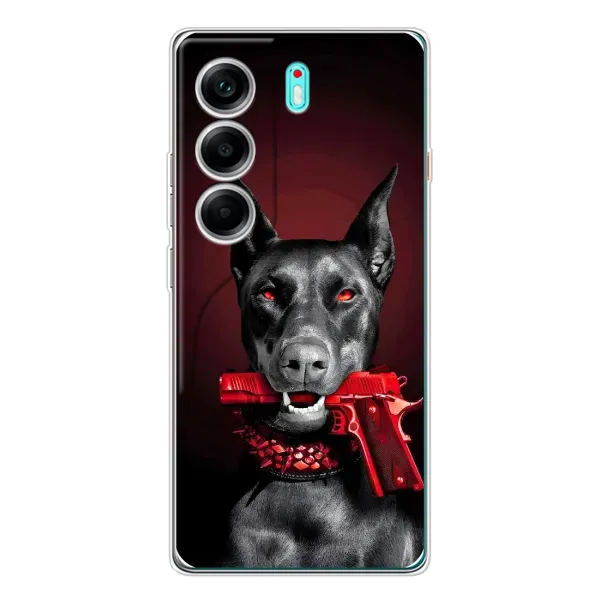 Чохол з малюнком «Доберман злий» для TECNO Camon 40 Чохол з малюнком «Доберман злий» для TECNO Camon 40