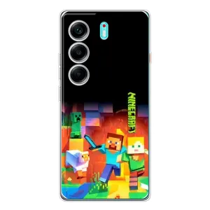 Чехлы для TECNO Camon 40 (Персонажи Майн Крафт) (Герой Майнкрафт)