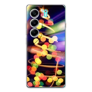 Чехол Новогодняя Елка на TECNO Camon 40 (Гирлянды)