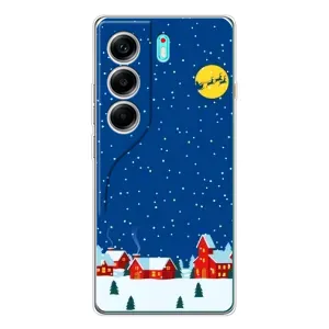 Силиконовый бампер на рождество для TECNO Camon 40 (Город в снегу)