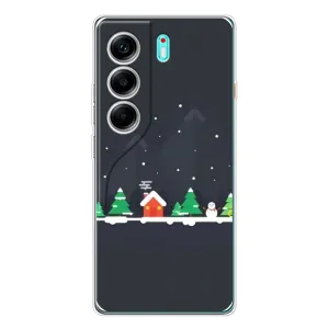 Силиконовый бампер на рождество для TECNO Camon 40 (Город зимний)