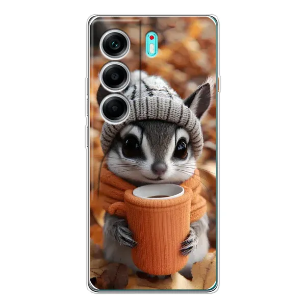 Чехол с рисунком «Грызунчик с кофе» для TECNO Camon 40 Чехол с рисунком «Грызунчик с кофе» для TECNO Camon 40