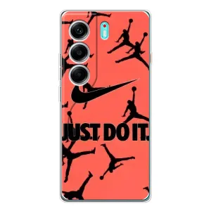 Силиконовый Чехол Nike Air Jordan на ТЕКНО Камон 40 (Just Do It)