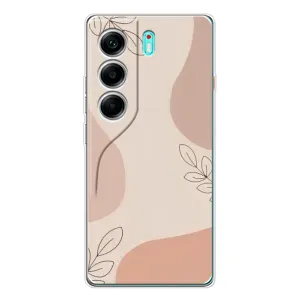 Чехол цветочный дизайн для TECNO Camon 40 (Коричневый фон)