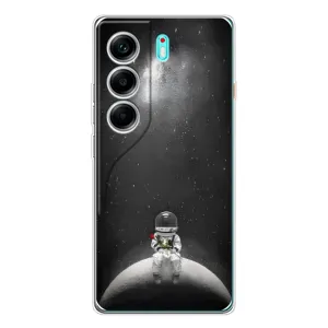 Силіконовый Чохол з принтом "Космонавти" на TECNO Camon 40 (Космонавт романтик)