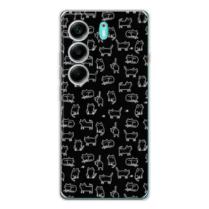 Чохол на тематику: Коти для TECNO Camon 40 (Котики на чорному)