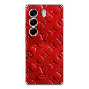 Текстурний Чохол Louis Vuitton для Модель телефону українськими буквами і цифрами можна написати так: ТЕКНО Камон 40. (Червоний ЛВ)