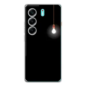 Чехол с картинками на черном фоне для TECNO Camon 40 (Лампочка)