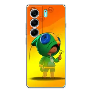 Чехол Бравл Старс для TECNO Camon 40 (LEON в кофте)