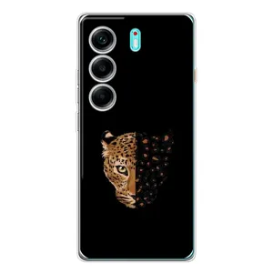 Чохол з леопардовим принтом на TECNO Camon 40 (Леопард на чорному)