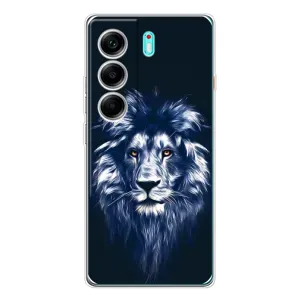 Чехол с картинкой на TECNO Camon 40 (Лев - синий)