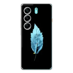 Чехол с картинками на черном фоне для TECNO Camon 40 (Листочек)