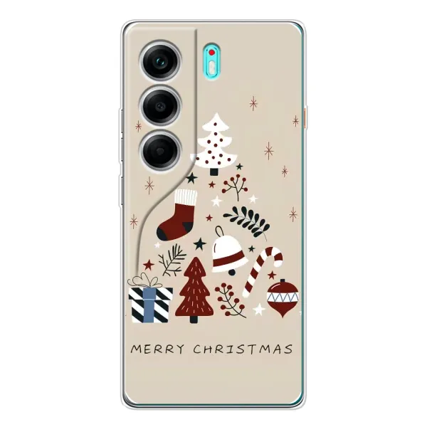 Чехол с рисунком «Merry Christmas» для TECNO Camon 40