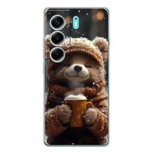 Печатный чехол «Зверята с кофе» для TECNO Camon 40 (Медвежонок с кофе)
