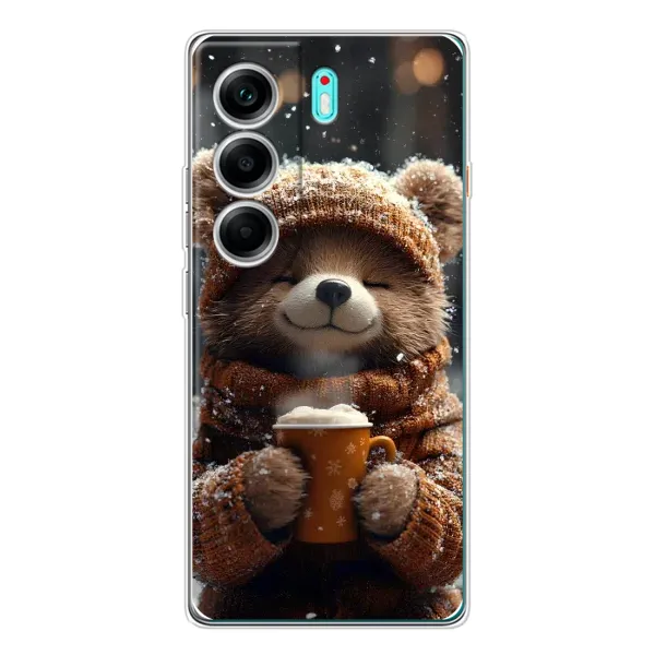 Чехол с рисунком «Медвежонок с кофе» для TECNO Camon 40 Чехол с рисунком «Медвежонок с кофе» для TECNO Camon 40