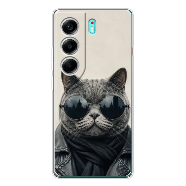 Чехол с рисунком «Модный кот» для TECNO Camon 40 Чехол с рисунком «Модный кот» для TECNO Camon 40