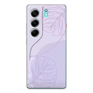 Чехол цветочный дизайн для TECNO Camon 40 (Монстера фиолетовая)