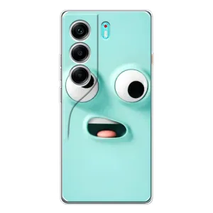 Силиконовые Чехлы (смешные стикеры) для TECNO Camon 40 (Забавное мятное лицо)